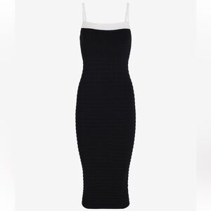 Express Body Contour Ribbed Tipped Midi Sweater Dress black size small NWT